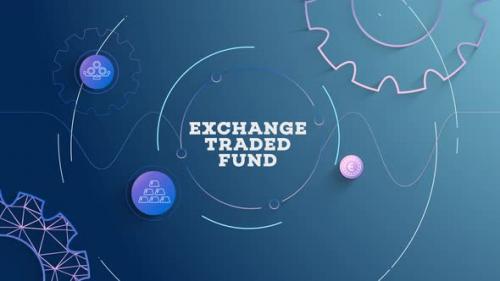 Videohive - Infographic Exchange Traded Fund Blue Background Looped - 41987167