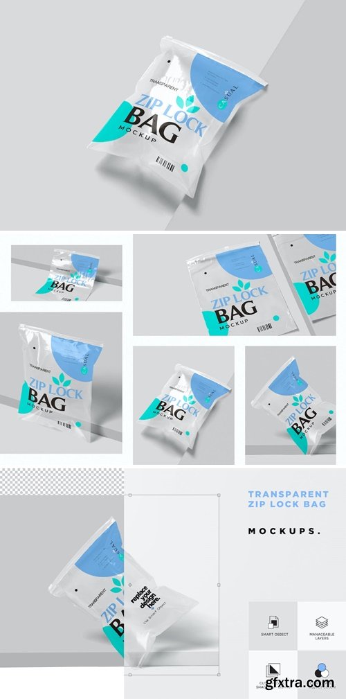 Transparent Zip Lock Bag Mockups YB5XH2F