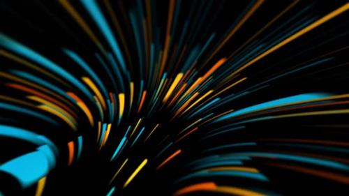 Videohive - Abstract Moving Glowing Speed Neon Light Lines Background Loop - 42006410