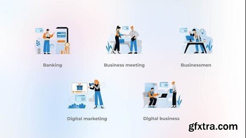 Videohive Digital business - Flat blue concepts 42031468