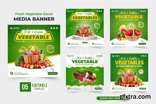 Vegetable Sale Social Media Post Set