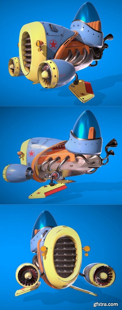 Humoro Aircraft game ready 3D Model