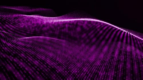 Videohive - Particles Wave Flow Background Purple - 42018665