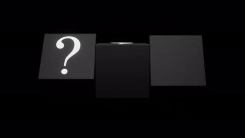 Videohive - Question Mark Symbols Rotating on Black Cubes with Jackpot - 42017493