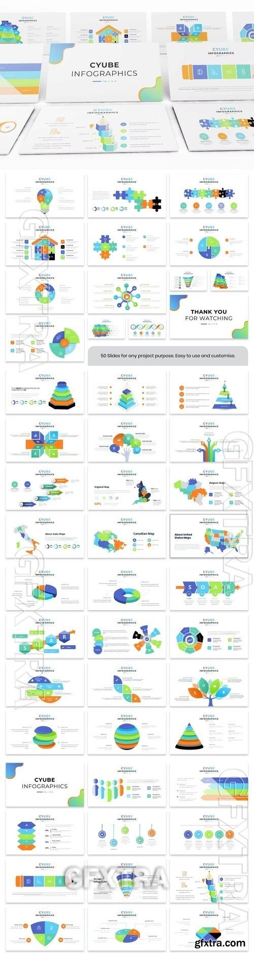 Cyube Infographic Presentation PowerPoint Template 8LEEUBY