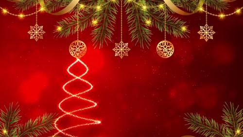 Videohive - Red and Gold Christmas Background - 42115878