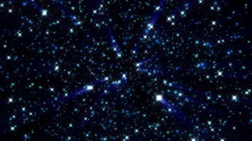 Videohive - Abstract background of bright blue glowing shiny bright dots of stars and beautiful festive space mo - 42100355