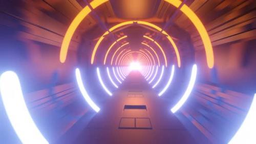 Videohive - Glowing Sci Fi Tunnel Loop - 42130618