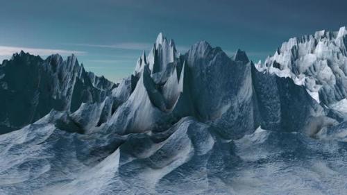 Videohive - Landscape Animation with Beautiful Snowy Mountains - 42146530