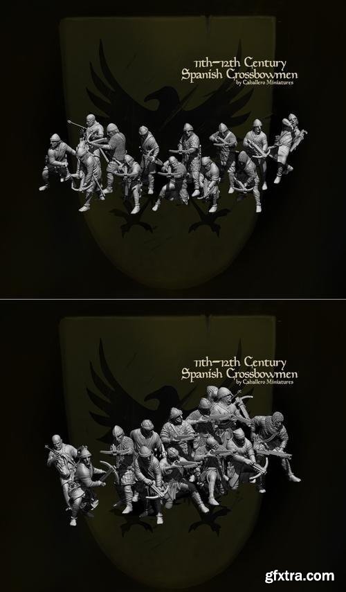 Caballero Miniatures (Reconquer) - 11th Century Spanish Crossbowmen – 3D Print