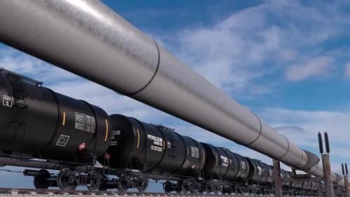 Videohive - Oil and Lng and Natural Gas Transport Diversification Via Pipelines and Railroad - 42162462