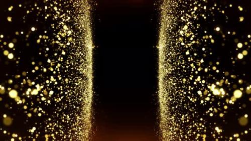 Videohive - Gold Particles Abstract Background Loop - 42152579