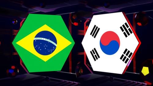 Videohive - Brazil Vs South Korea Football Background Loop - 42180555
