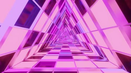 Videohive - Purple Triangle Mirrored Tunnel Travel Vj Loop 4K - 42164898