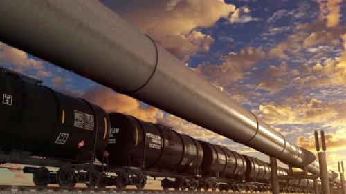 Videohive - Diversification of the supply the energy via gas pipelines and railroad loopable 4k - 42181737