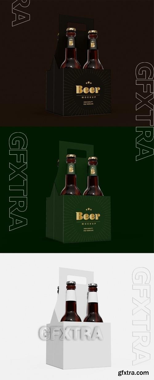Four Pack Beer Bottles Mockup 527709060