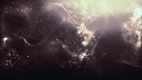 Videohive - Yellow Glittering Particles Animation Loop - 42183497