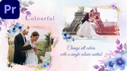Videohive - Floral Wedding Slideshow || Wedding Photo Slideshow MOGRT - 41956899