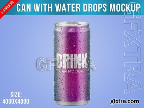 Can with Water Drops Mockup 527900186