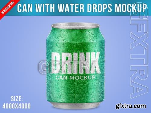 Can with Water Drops Mockup 527900188