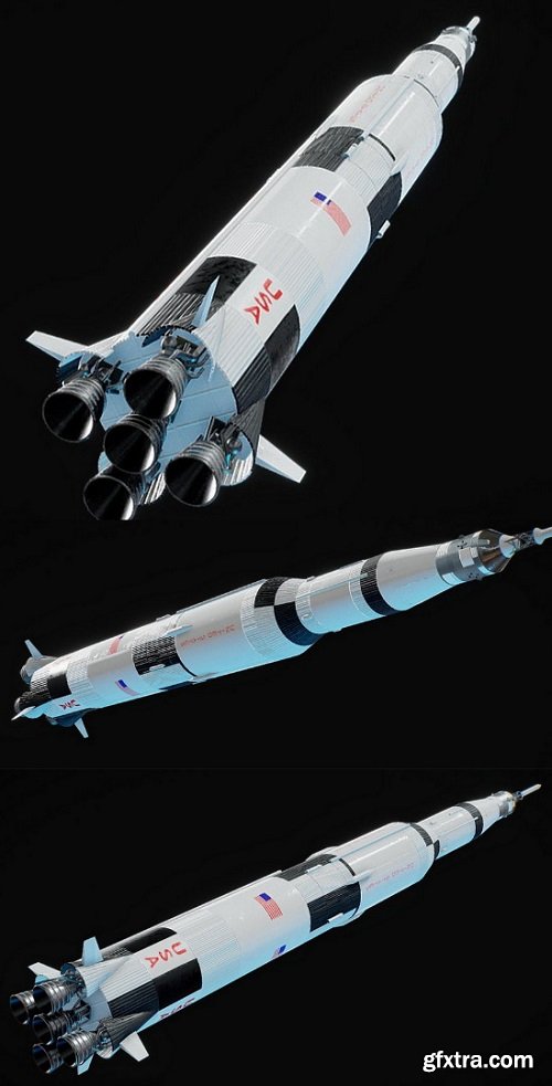 Saturn V rocket 3D Model