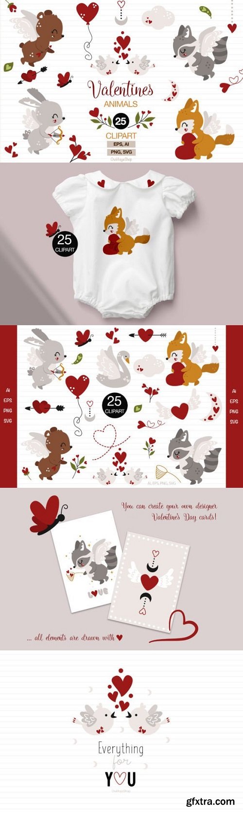 Valentines Animals, Love Clipart
