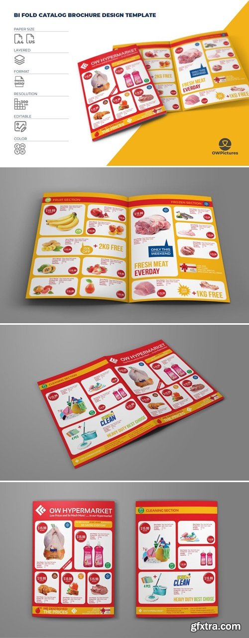 Supermarket Products Catalog Bi-Fold Brochure TXJD4F7