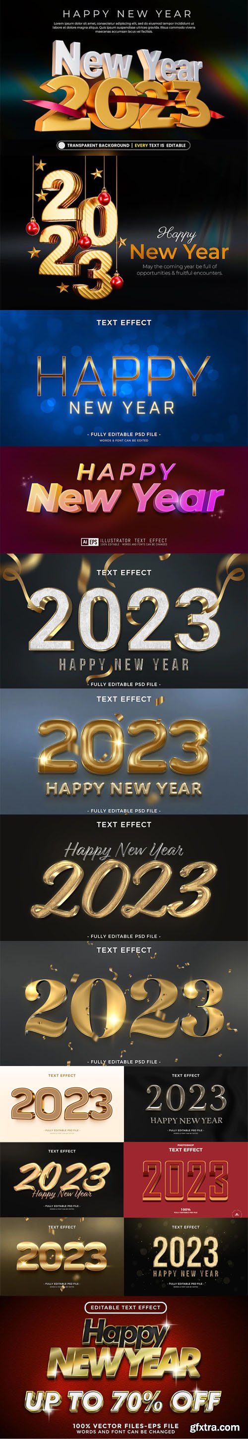 15 Happy New Year 2023 Text Effects Templates