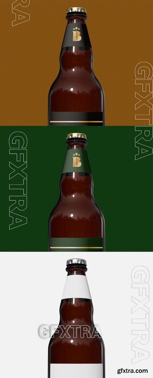 Front View of Isolated Beer Bottle Mockup 527709066