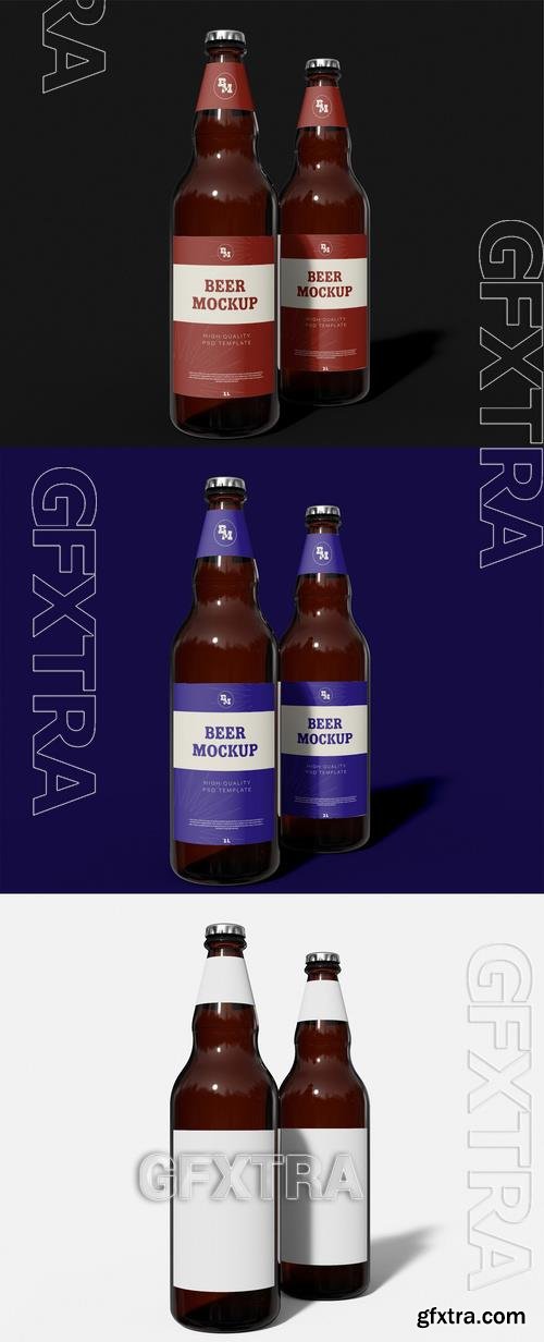 Pair of Beer Bottles Mockup 527709068