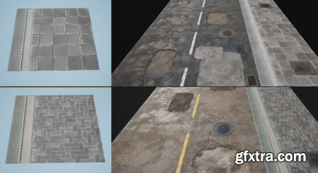 Unreal Engine Marketplace - Road - Materials and Decals (4.2x)