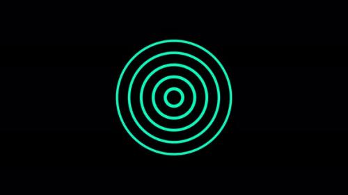 Videohive - Circle circuit signal waves, green neon radio wave animated, Radio wave animation - 42343846