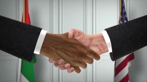 Videohive - Madagascar and USA Partnership Business Deal. National Government Flags. Official Diplomacy - 42343883