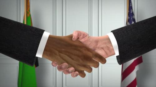 Videohive - Zambia and USA Partnership Business Deal. National Government Flags. Official Diplomacy Handshake - 42343894