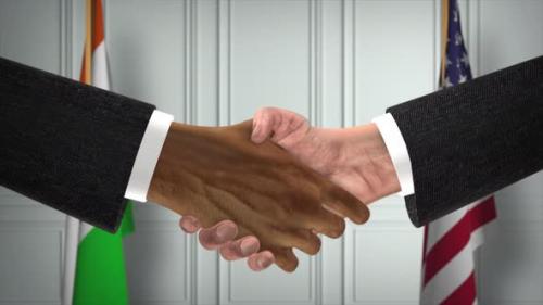 Videohive - Niger and USA Partnership Business Deal. National Government Flags. Official Diplomacy Handshake - 42344111
