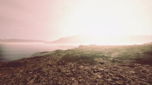 Videohive - Beautiful View of Foggy Mountains with a Reflection in a Lake - 42349283