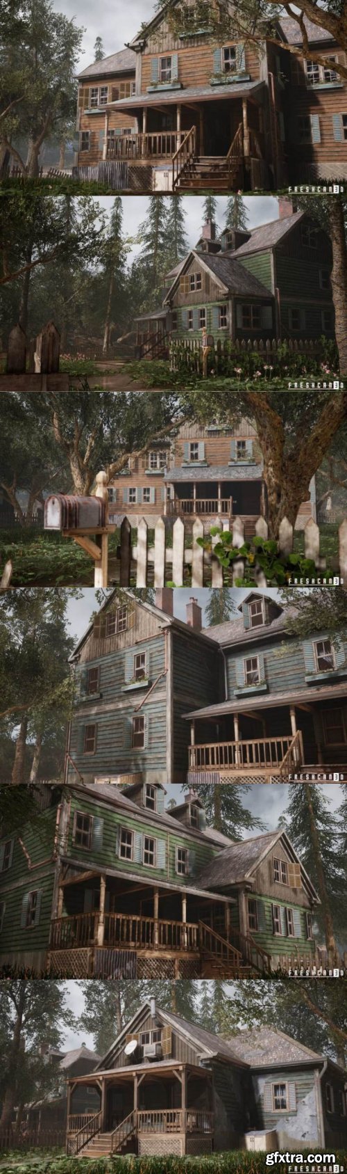 Unreal Engine – Village Houses Environment & Furnished Interiors