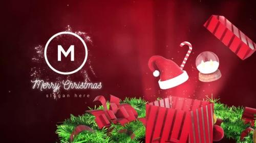 MotionArray - Christmas Gift Box Logo Reveal - 1318695