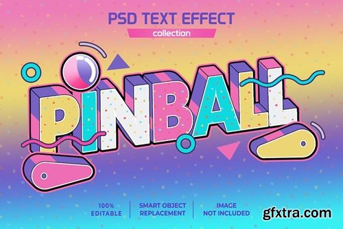 Retro 90s pinball 3d game text effect 9FCLBJG