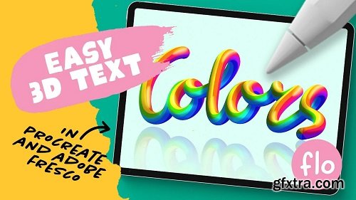 Easy 3D Text in Procreate and Fresco