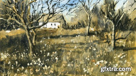 Magical Cottage Scene - Watercolor Landscape Essentials