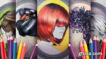 How To Color Hair With Colored Pencils