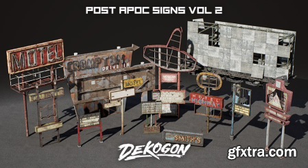 Unreal Engine Marketplace - Post Apocalyptic Signs - VOL 2 (4.18 - 4.27, 5.0 - 5.1)