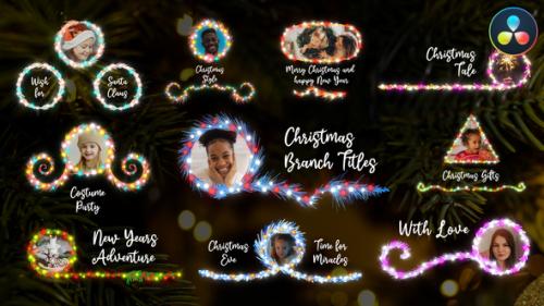 Videohive - Christmas Branch Titles And Lower Thirds for DaVinci Resolve - 42291328