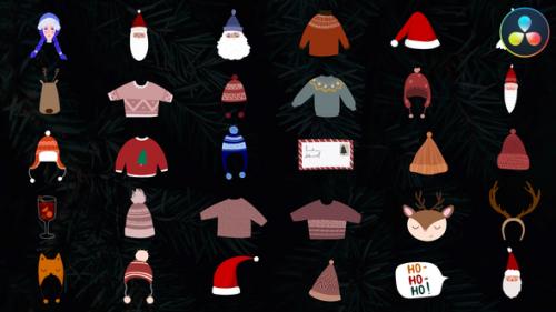 Videohive - Christmas Hats And Masks for DaVinci Resolve - 42313576