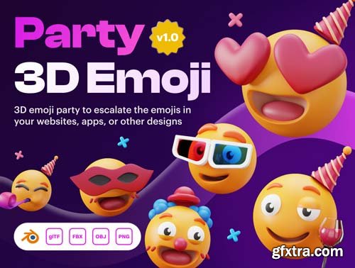 Ui8 - Emoty - 3D Party & Celebration Emoji Set $35