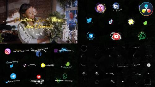 Videohive - Christmas Magic Social Media Lower Thirds And Elements | DaVinci Resolve - 42354653