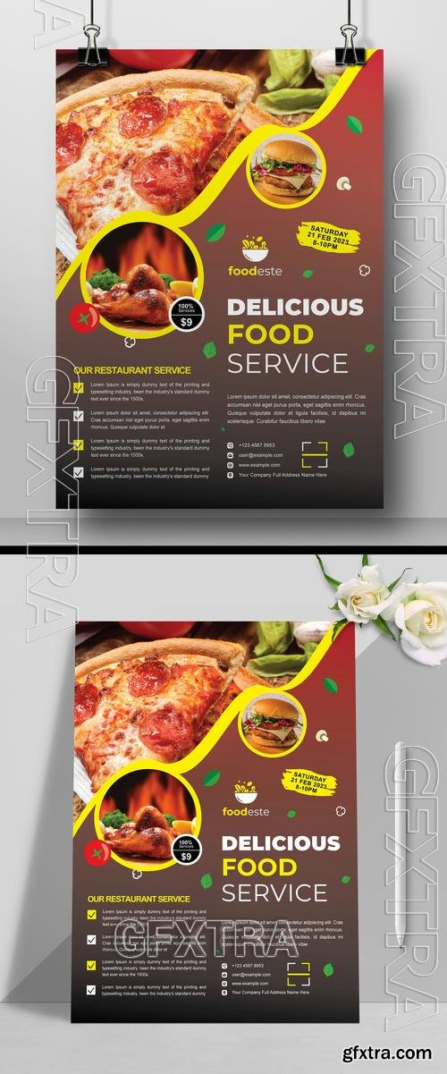 Food Menu Flyer with Brown Accents 508120850