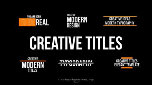 Videohive - Creative Titles | FCPX & Apple Motion - 42463686