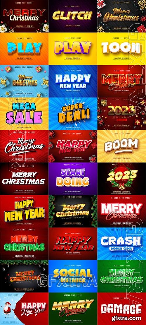 30 Vector Editable Text Effects Font Style Pack